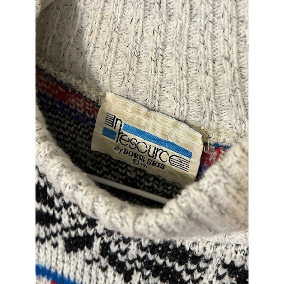 Vintage In Resource Doris Skis Sweater Geometric Stripe Womens Medium Snowflake - Picture 3 of 4